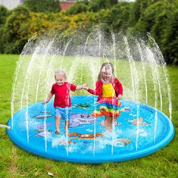 100/170cm ילדים לשחק מים שטיח חיצוני המשחק צעצוע של הדשא לילדים בקיץ, בריכת ילדים, משחקי כיף לרסס מים כרית מחצלת צעצועים