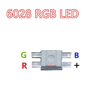 100pcs SMD 3528 6028 RGB LED האנודה נפוצה SMT שבב טריקולור אדום ירוק כחול PLCC-4 מכני מקלדת דיודה פולטת אור מנורה