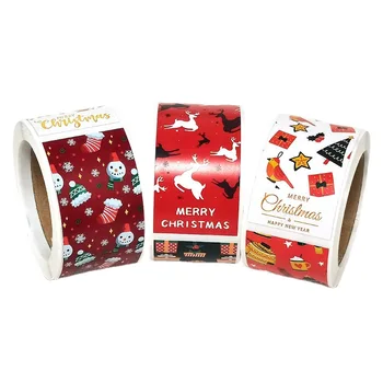 100pcs/roll חג שמח מדבקות 3*9cm קופסא מתנת חותם תוויות מתנה אפייה חבילה DIY קישוטי נייר מדבקה לילדים צעצועים