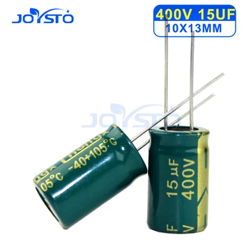 10pcs 400V 15UF קבלים אלקטרוליטיים 15UF 400V 10x13mm 105C רדיאלי בתדר גבוה התנגדות נמוכה קבלים אלקטרוליטיים