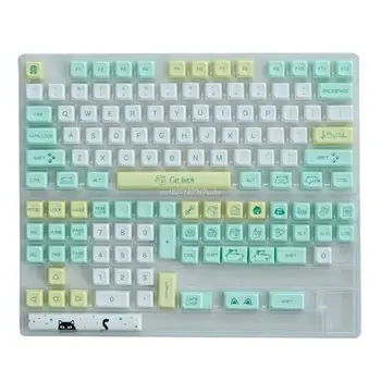 130 מפתחות/סט Keycaps XDA פרופיל חמוד PBT צבע-תת Keycap עבור MX מתג מותאם אישית Mechanical Gaming Keyboard Keycap Diy