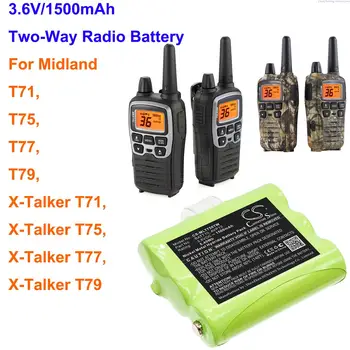 1500mAh רדיו דו-כיווני סוללה BATT10, AVP13 על מידלנד X-דובר T71, X-דובר T75, X-דובר T77, X-דובר T79