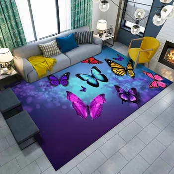 15Size מדהימה פרפר עיצוב ידידותי לסביבה חומר שטיחים עבור הסלון חדר השינה המיטה, השטיח שטיח הרצפה במסדרון החלקה לשטיח.