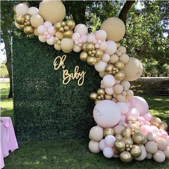 175pcs הוכפל ורוד תינוק בלון גרלנד קשת להיות כלה חתונה קישוט משמש מתכת זהב Balons עבור מסיבת יום הולדת עיצוב