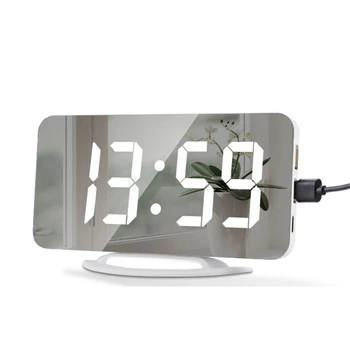 1Set LED שעון מעורר רוטט צליל רטט שעון מעורר דיגיטלי המראה ענק רוטט שעון מעורר
