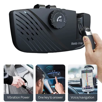 2 ב 1 דיבורית מגן השמש רמקול דיבורית לרכב אוזניות Bluetooth 5.0 רמקול ב-האוזן אוזניות שמע אלחוטית Loundspeaker