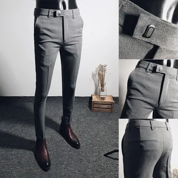 2020 קיץ חם מכירות גברים מכנסי חליפה רשמית Slim Fit החליפה קלאסיקות שנות משקל ישר עסקי מזדמן סלים חליפת מכנסיים L42
