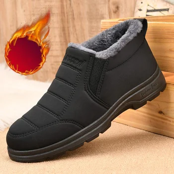 2022 אנשים חדשים מגפיים שטוחות גברים נעליים להחליק על גברים מגפי אופנה מגפי קרסול פלוס גודל חיצוני להתחמם בחורף נעליים Botas Mujer