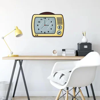 2022 השתקת שעון קיר הסלון, חדר השינה ללמוד בגן שעון חמוד קריקטורה טלוויזיה שעון פשוט האירופי יצירתי הביתה שעון קיר