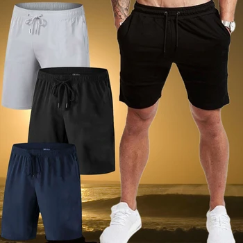 2023 אימון גברים החוף של מכנסי אימון רגיל ספורט קצרים של גברים מזדמנים קיץ למתוח מכנסי שרוך עיצוב של גברים לחתוך את המכנסיים