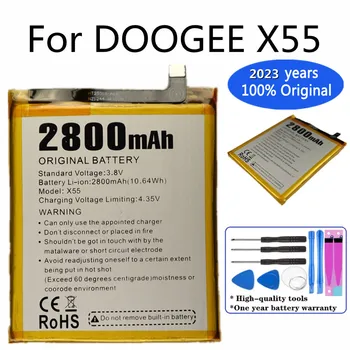2023 חדש 100% סוללה מקורי לdoogee X55 5.5 אינץ ' MTK6580 2800mAh טלפון נייד באיכות גבוהה החלפת סוללה + כלים
