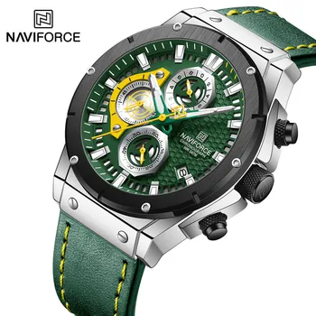 2023 מותג העליון NAVIFORCE גברים שעונים צבאיים אופנה עמיד למים שעון יוקרה רצועת עור קוורץ שעון היד Relogio Masculino