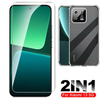 2to1 9H זכוכית מחוסמת עבור Xiaomi 13 5G סיליקון מקרה ברור ברור לחפות Xiomi Xaomi Mi 13 Xiaomi13 6.36
