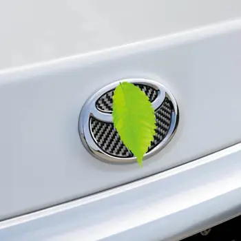 4Pcs לוגו פנל כיסוי מעולה סיבי פחמן המכונית לוגו לקצץ סיבי פחמן שחור מנגלים מדבקת לוגו לקצץ