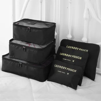 6pcs/סט אחסון שקיות נסיעות מארגן מזוודה אורזת סט תיקים אחסון מטען נייד ארגונית בגדים מסודר בתיק #YJ