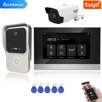 7 אינץ וידאו דלת טלפון עם מצלמה בדירה בבניין אינטרקום Wifi עבור וילה הביתה כניסה אבטחה Tuya חכם מערכת