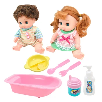 8 אינץ מציאותי היילוד בובה אביזרי רחצה קורץ בובות האמבטיה שולחן חינוכי לשחק הבית צעצועים עבור בנות