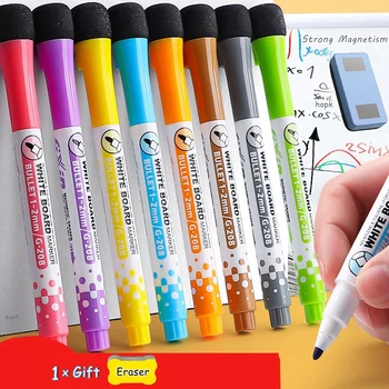 8 צבעים ניתן למחיקה מגנטי מחיק טוש מחק נוזל גיר מחיק עטים לילדים ציור המורה משרד מכשירי כתיבה