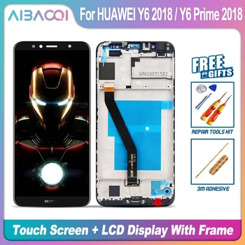 AiBaoQi המותג החדש מסך מגע תצוגה LCD+מסגרת+כבל חשמל הרכבה, החלפה עבור HUAWEI Y6 2018/Y6 ראש 2018 STK-LX1