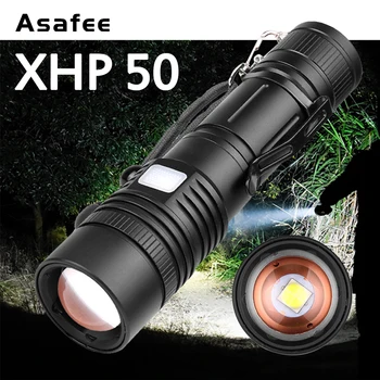 Asafee רב תכליתי P50 אור חזק פנס תשלום תזכורת פונקציית טעינת USB זום טלסקופי אור חזק