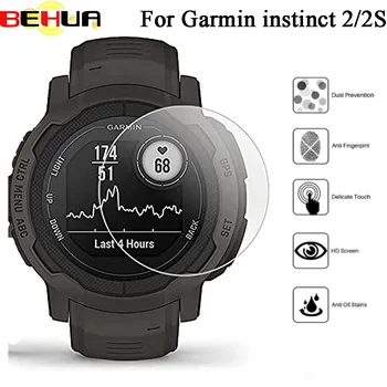 BEHUA 2PCS מזג זכוכית סרט מגן מסך עבור Garmin אינסטינקט 2 2 ספורט Smartwatch הצמיד מגן סרטי ברור כיסוי