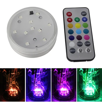 BORUiT 10 LED טבולות אור IP68, עמיד למים RGB בריכת שחייה אקווריום תאורה מנורה, אגרטל, קערה החתונה חג מולד קישוט