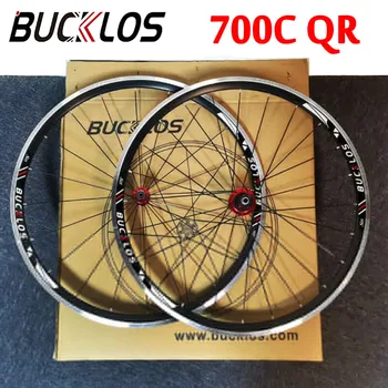 BUCKLOS 700c QR wheelset אופני כביש אלומיניום סגסוגת גלגל להגדיר הקדמי האחורי הגולל על 7-11s קלטת גלגל סט חישוקי האופניים חלקים