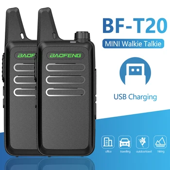 Baofeng BF-T20 5W מיני נייד ווקי טוקי ווקס טעינה USB עבור BF-C9 BF-888S KD-C1 שני רדיו דרך תחנת המלון ציד