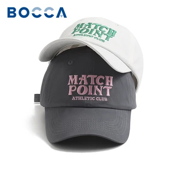 Bocca מכתב רקמה כובע בייסבול עבור גברים, נשים, Snapback כובעי מתכוונן כותנה צבע מוצק קיץ חיצונית כובע 2023 סגנון חדש