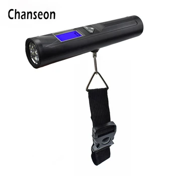 Chanseon 50kg x 10g LCD דיגיטלי נסיעות משקל דיג אלקטרוני המזוודות בקנה מידה דיוק במשקל תלויה בקנה מידה עם פלאש אור