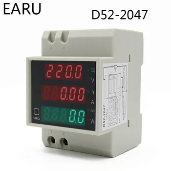 DIN-rail Multi-פונקצית LED דיגיטלי מד AC 80-300V 200-450V 0-100A פעיל גורם כוח אנרגיה חשמלית מד הזרם מודד DIY