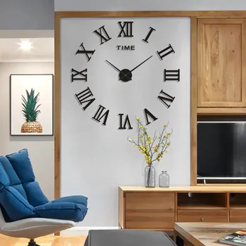 DIY פשוט יצירתי זוהר שעון דיגיטלי שקט שעון קיר חדר השינה בבית קישוט קיר מדבקת שעון אגרוף-בחינם קיר בעיצוב