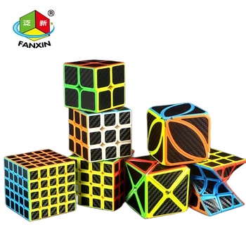 FANXIN Magico Cubo 2x2 3x3 4x4 5x5 Pyraminx סיבי פחמן קסם מהירות הקוביה 3x3x3 פאזל Mágico 큐브 кубики головол Rubic צעצוע