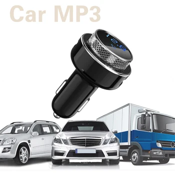 GC16 לרכב משדר FM אלחוטי אפנן-Bluetooth תואם של דיבורית TF U דיסק MP3 USB כפול QC3.0 מטען מהיר