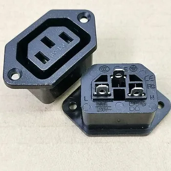 IEC320 250V 10A שחור זכר נקבה עגינה מחבר תקע Rewireable C13 C14 Plug Rewirable כוח Konektor 3 Pin AC שקע