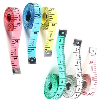 KAOBUY 6 Pack צבעוני מדידה, כפול המשקל גוף תפירה גמיש שליט התפירה חייט בד מדידה רפואיות