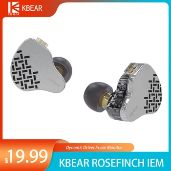 KBEAR Rosefinch קווי הטוב ביותר HiFi באוזן IEMs אוזניות מוניטור דינמי נהג OFC אוזניות עם 3.5 mm תקע כבל אודיו נתיק