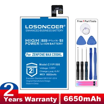 LOSONCOER 6650mAh C11P1508 סוללה עבור Asus Zenfone מקס 5000 5000Z ZC550KL Z010DA Z010AD Z010DD C550KL