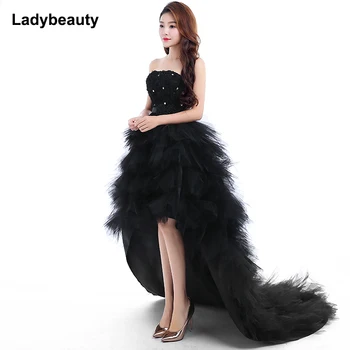 Ladybeauty 2021 אדום ערב שמלת הכלה נסיכה מלכותי שמלת נשף קצר הרכבת לבוש רשמי איכות העיצוב ערב בוגר