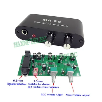 MC33202 דינמי Condenser Microphone Preamplifier אודיו מיקרופון Preamp ערבוב לוח מיקסר בשביל לחיות כרטיס קול ליווי מוסיקלי