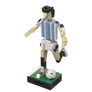 MOC ארגנטינה הכדורגל שחקן אבני הבניין DIY רעיון יצירתי להרכיב לבנה מודל ילדים ילדים אוסף צעצוע מתנות