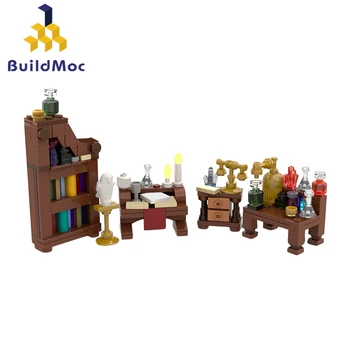 MOC ימי הביניים ניסיוני סדנת מעבדה אבני הבניין להגדיר את השיקוי אלכימאי לבנים צעצועים לילדים ילד מתנות