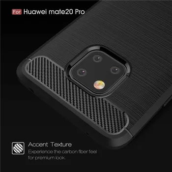 Mate Huawei 20 Pro סיבי פחמן מקרה סיליקון TPU העור בחזרה כיסוי מקרה טלפון עבור Huawei Mate20Pro Mate20 Pro רך כיסוי מגן