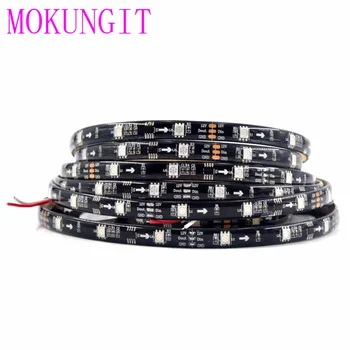 Mokungit 100M WS2811 קסם החלום צבע 5050 RGB למיעון LED רצועה גמישה אור 12VDC 30LEDs/מ IP65 עמיד למים PCB שחור