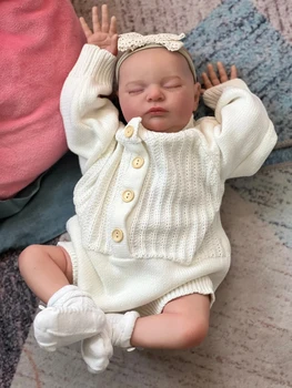 NPK 19inch מציאותי מחדש בובת תינוק בן יומו ישן רך ונעים הגוף 3D העור עם נראים לעין ורידים באיכות גבוהה בעבודת יד בובה