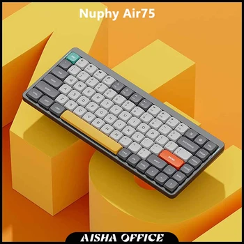 Nuphy Air75 מכני מקלדת Bluetooth אלחוטית עם תאורה אחורית RGB פרופיל נמוך Nuphy Air75 מקלדת Tri-מצב במשרד מקלדת עבור Mac