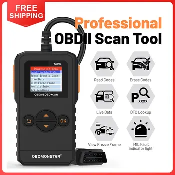 OBDMONSTER OBD II סורק מקצועי מנוע OBD2 קוד תקלה הקורא יכול אבחון כלי הסריקה עבור כל OBD II פרוטוקול מכוניות