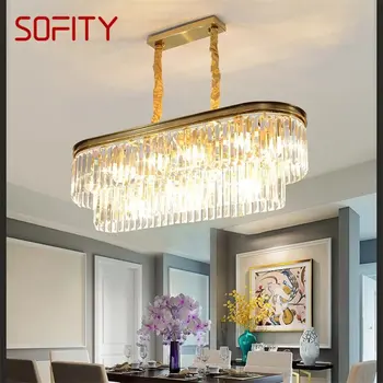 SOFITY נברשת זהב יוקרה אליפסה תליון מנורה הפוסט-מודרנית LED תאורה עבור מגורים בבית חדר האוכל