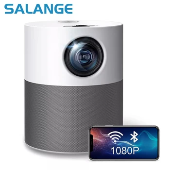Salange מקרן Full HD 1080P Native 1920x1080 אנדרואיד Bluetooth קולנוע ביתי וידאו ב. מ. וו מיני LED מקרן עבור הטלפון בבית.