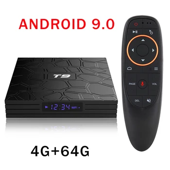 T9 אנדרואיד תיבת הטלוויזיה אנדרואיד 9.0 4GB 64GB 32GB RK3318 Quad Core USB 3.0 4K Set Top Box 2.4 G/5G Dual WIFI 2G16G TVBOX לעומת H96 מקס